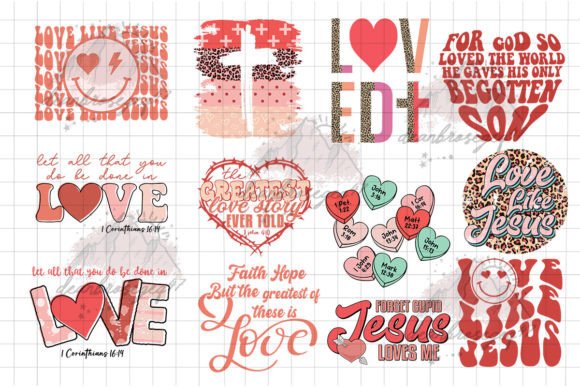 Christian Valentine's Day Graphics for Crafts & Business