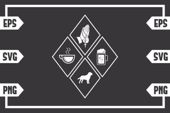 Coffee Jesus Beer and Dog. Graphics for Crafts & Branding