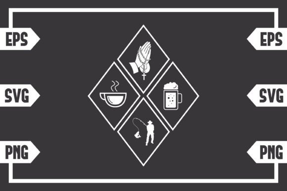 Coffee Jesus Beer and Guy Fishing Graphics for Crafts