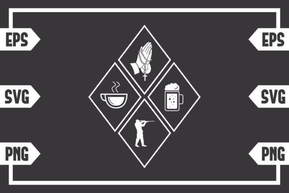 Coffee Jesus Beer and Hunting Guy Graphics for Crafts
