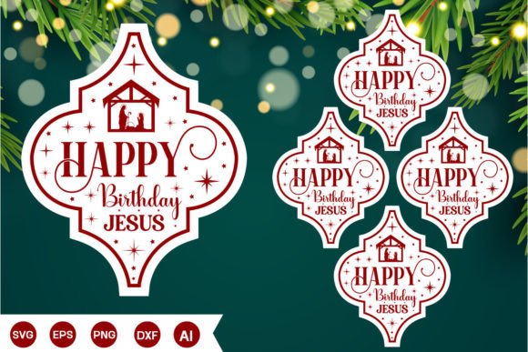 Happy Birthday Jesus Arabesque SVG for Graphics and Crafts