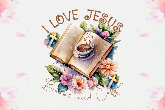I Love Jesus Books and Coffee Sublimatio