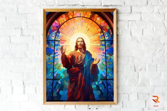 Jesus Church Glass Window Wall Art Graphics