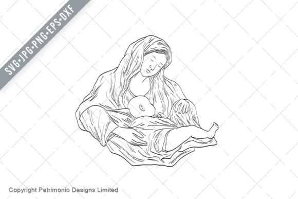 Madonna and the Child Jesus Medieval Art Illustrations