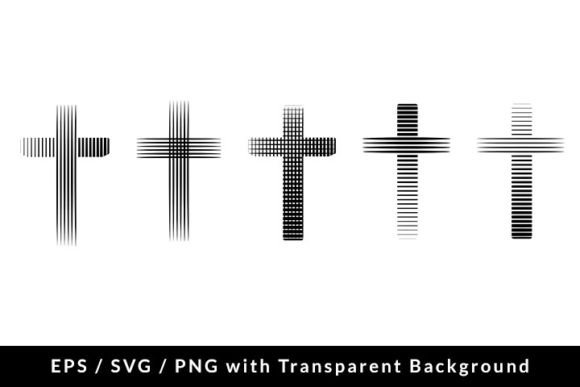 Textured Christian Cross Set SVG EPS PNG Graphics