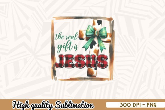 The Real Gift is Jesus Cross Plaid